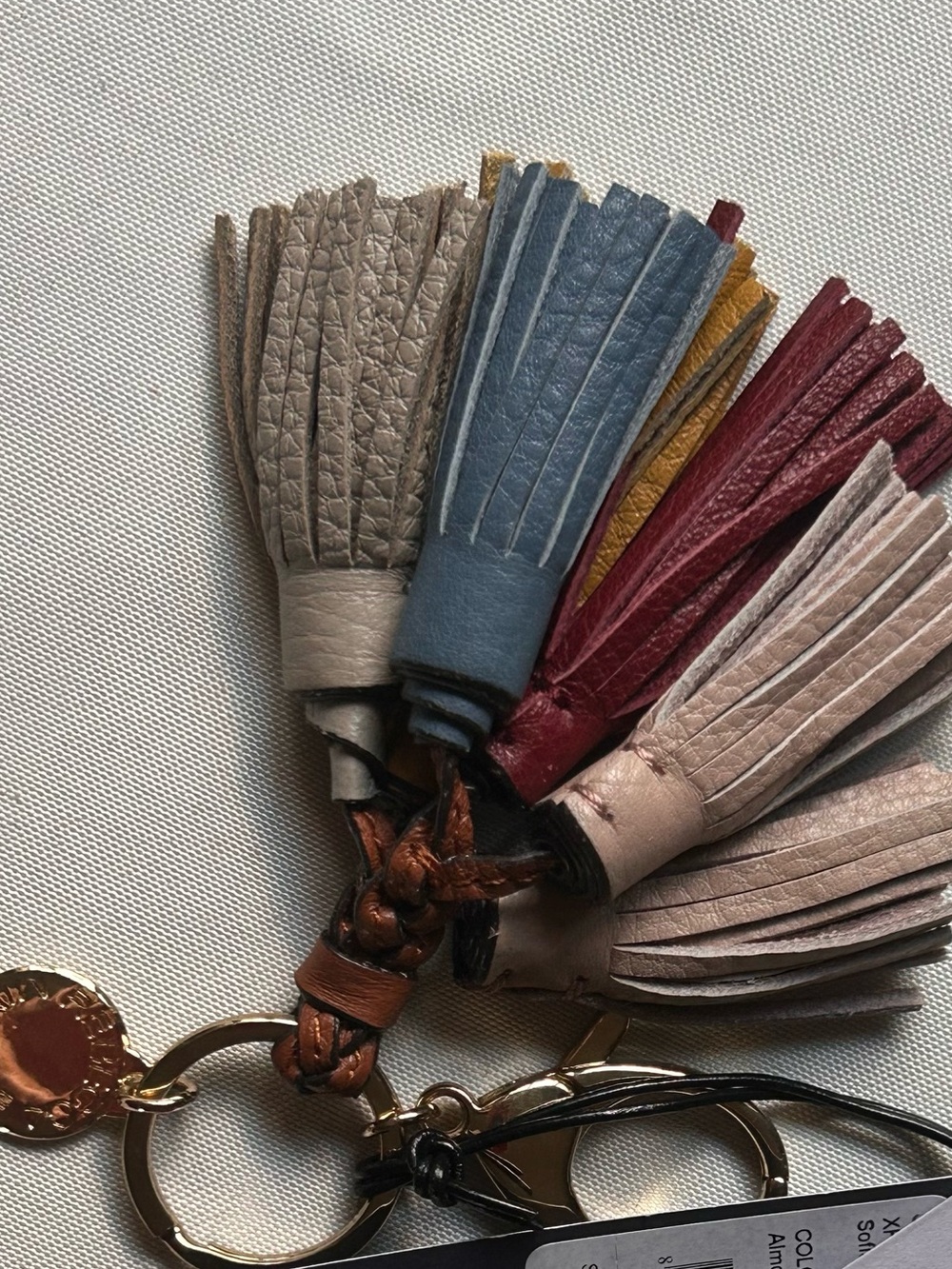 Rebecca Minkoff Multicolor Leather Tassel KEYCHAIN or bag charm NWT - Picture 8 of 9